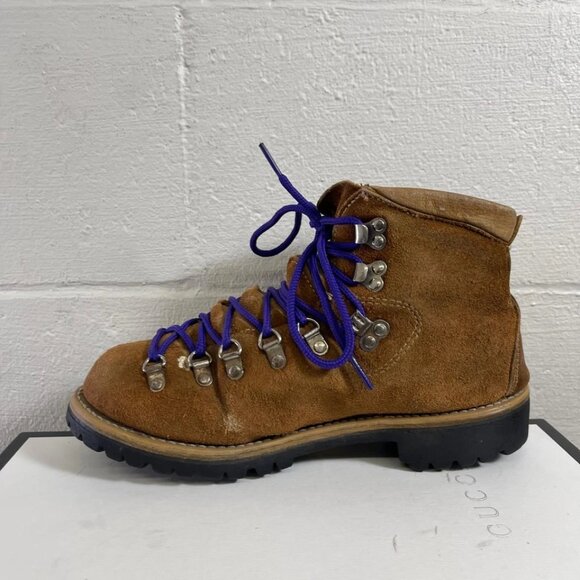 Vintage Dunham Brown Suede Mountaineer Hiking Ankle Boots Lace up Men\'s 7.5 M main image 5